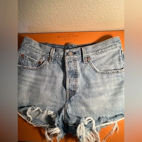 VINTAGEππ ( RARE ) ππLEVIS - 1990s Cutoff Blue jeans shorts πππππππππππππππ - Picture 10 of 16